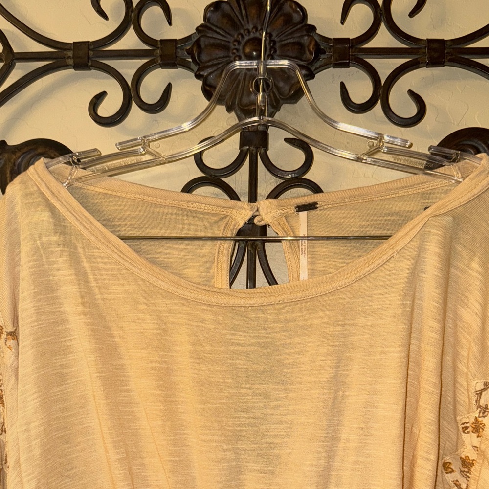 Free People Women's Cream Long Sleeve Top - Picture 5 of 9